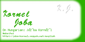 kornel joba business card